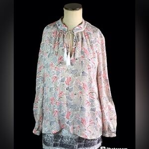 10 Crosby Derek Lam  Silk Printed  Top, M, EUC